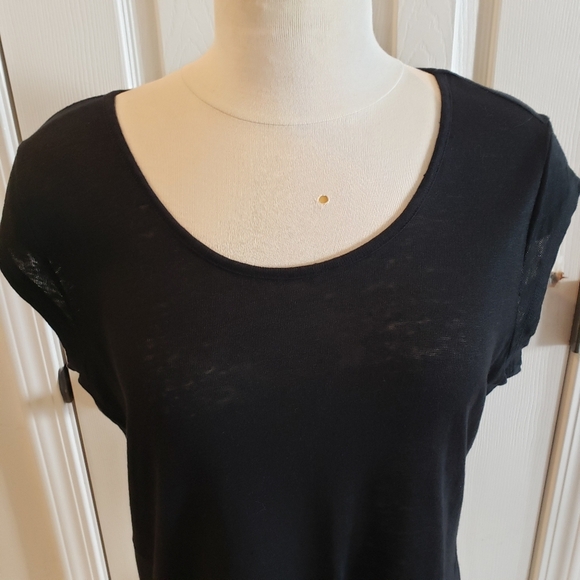 Garnet Hill Classic Black Short Sleeve Tee - Picture 3 of 8